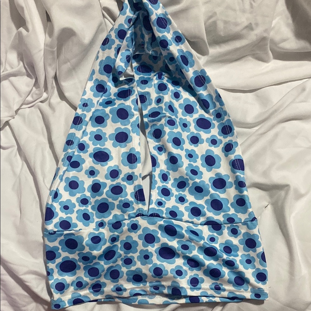 Floral Blue Woman Top